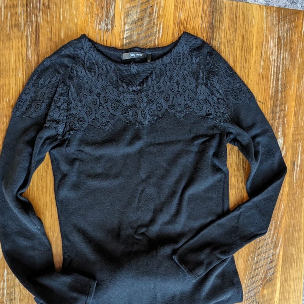 Daisy Fuentes Black Sweater Dress Size XS